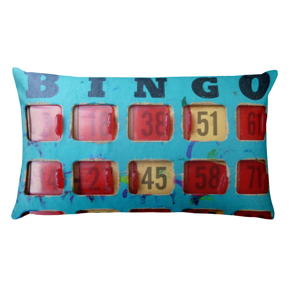 Vintage Bingo Card Double Sided Throw Pillow!